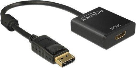 DeLock Adapter Displayport 1,2 male > HDMI female 4K Active - Videokonverter - Parade PS171 - DisplayPort / HDMI - Schwarz (62607)