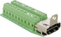 Delock 65168 HDMI-Steckverbinder Buchse, Einbau vertikal Polzahl: 20 Silber 1St.