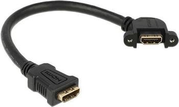 DeLock Panel-mount - Video- / Audiokabel - HDMI - 28 AWG - HDMI, 19-polig (W) - HDMI, 19-polig (W) - 25cm - Schwarz (85101)