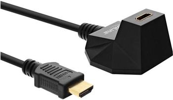 InLine 17532S HDMI Verlängerung Standfuß, High Speed mit Ethernet, 4K2K, St/Bu schwarz/gold 2m