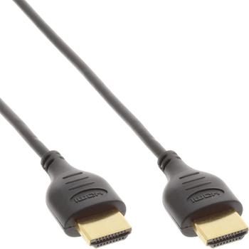InLine 17502S HDMI Superslim Kabel A an A, HDMI-High Speed Ethernet, Premium schwarz/gold 1,8m
