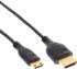 InLine 17501C HDMI Superslim Kabel A an C, HDMI-High Speed Ethernet, Premium, schwarz/gold, 1m