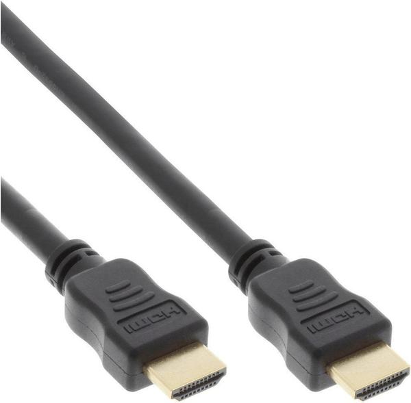 InLine 17510P HDMI Kabel High Speed mit Ethernet,Premium 4K2K Aktiv, St/St,schwarz / gold, 10m