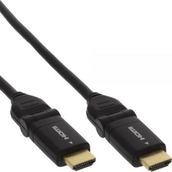 InLine 17055W Kabel, HDMI-High Speed mit Ethernet, St/St, schwarz, flexible Winkelstecker 0,5m
