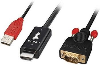 Lindy 41456 Kabel HDMI an VGA aktiv, 2m Stecker / Stecker