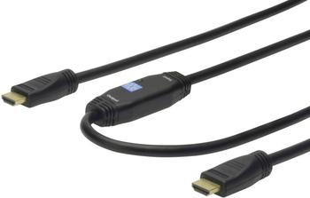 Digitus HDMI Anschlusskabel mit Verstärker [1x HDMI-Stecker - 1x HDMI-Stecker] 10 m Schwarz