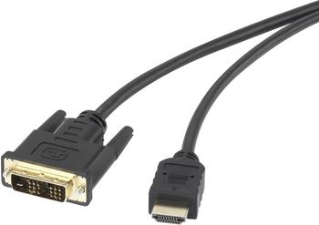 Renkforce HDMI / DVI Anschlusskabel [1x HDMI-Stecker - 1x DVI-Stecker 18+1pol.] 1.8 m Schwarz