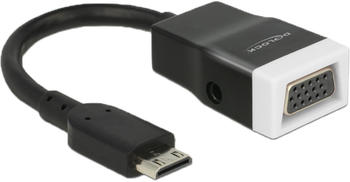 DeLock Mini-HDMI, 19-polig (M) - HD-15, Mini-Phone Stereo 3,5 mm (W) - 15cm - Schwarz, weiß (65588)