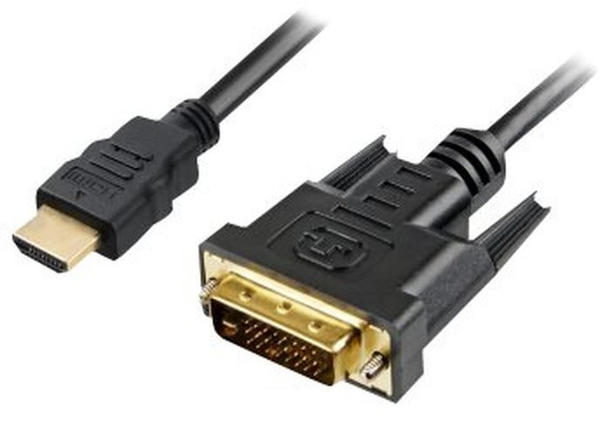 Sharkoon AV-Kabel HDMI -> DVI-D (24+1, 2,0m) schwarz, 2,0m, Dual Link, 24+1