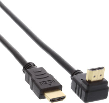 InLine 17015V HDMI Kabel, gewinkelt, High Speed mit Ethernet, St/St, verg.Kontakte, sw, 15m