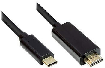 Good Connections Adapterkabel - USB-C Stecker an HDMI 2.0 Stecker - 4K / UHD @60Hz - KUPFERLEITER - 1 m - schwarz