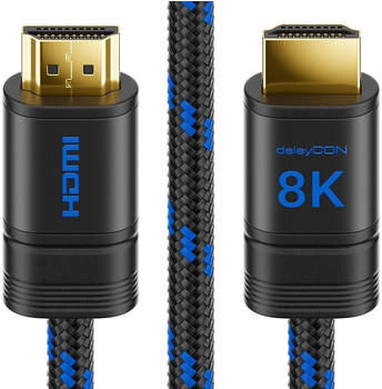 deleyCON 5m 8K HDMI Kabel 2.1 UHD 48G 8K@60Hz 4K@120Hz 1080p@240Hz HDR eARC DTS PS5 XBOX