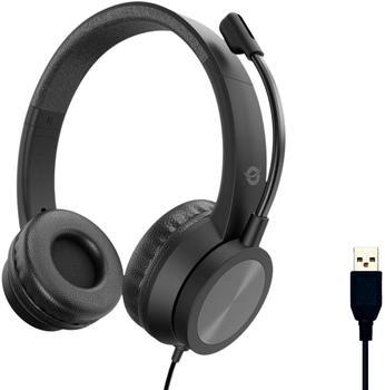 Conceptronic Headset Ger&auml;uschunterdr&uuml;ckung,USB,2.0m schwarz (Kabelgebunden, USB-A), Office Headset, Schwarz