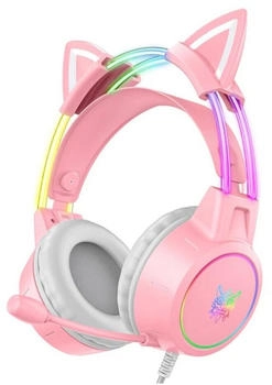 Onikuma Gaming headphones X15Pro Pink Cat's Ears (Kabelgebunden), Gaming Headset, Pink
