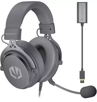 Endorfy VIRO Plus USB Alt Gray, Gaming-Headset dunkelgrau, USB-A, 3.5 mm Klinke, 7.1-USB-Soundkarte