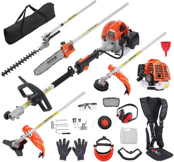 VEVOR 5-in-1 Heckentrimmer Benzin-Heckenschere 26CC Langstielheckenschere 0,54L