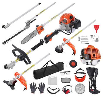 VEVOR 6-in-1 Heckentrimmer Benzin-Heckenschere 52CC Langstielheckenschere