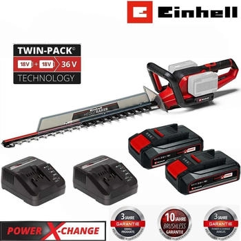Einhell GE-CH 36/65 2 x Akku 2.5 Ah + 2 x Ladegerät 65 cm Schnittlänge