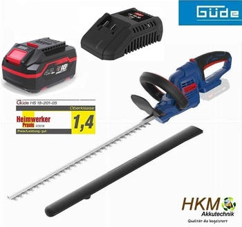 Güde Heckenschere HS 18 + Akku 4.0 Ah & 3A Ladegerät