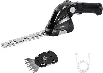 Outsunny 2-in-1 Akku-Heckenschere 2x 7,2V 2,0Ah, 2 austauschbare Klingen, schwarz (84H-749V00BK)