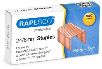 Rapesco 24/6mm (No.16) Verkupferte Klammern, 1000 Stück (S24600Z3)