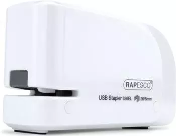 Rapesco 626EL Elektrohefter USB/Batterie, 15 Blatt, weiß (1453)