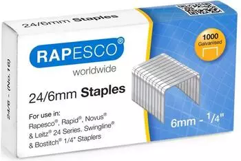 Rapesco Heftklammern Typ 24/6mm (No.16), verzinkt, 1000 St&uuml;ck (S24607Z3)