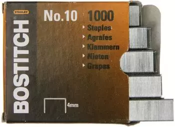 Bostitch Heftklammern Nr. 10, 10x4mm, 1000 St&uuml;ck (NO-10-1M)