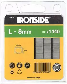 Ironside Tackerklammern Typ L 8mm, 1440 St&uuml;ck