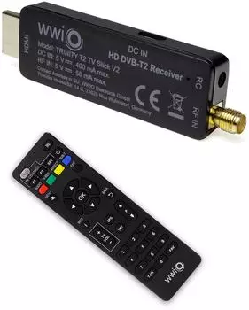 WWIO Trinity T2 TV Stick V2 DVB-T2 Full HD H.265 HEVC (WSR100132)