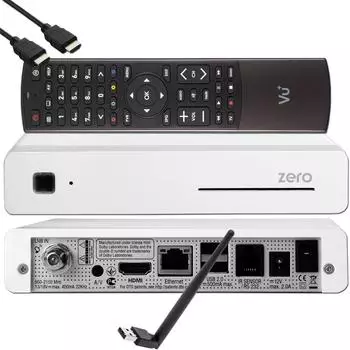 Vu+ Zero Linux Full-HD Sat-Receiver DVB-S2 weiß + 150Mbits WLAN-Stick