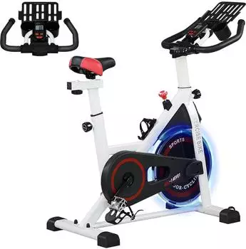 HomCom Heimtrainer Fahrrad mit LCD-Display, verstellbarem Sitz (A90-146V01)