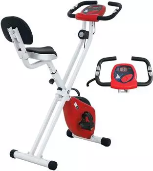 HomCom Klappbarer Heimtrainer, magnetisch, 8 Widerstandsstufen, LCD-Bildschirm, rot