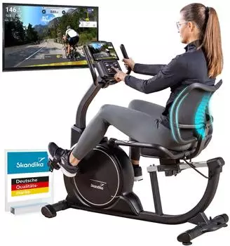 Skandika Cykling P8-H Comfort Liege-Ergometer LCD, Bluetooth, 16 Widerstandsstufen (SF-3630)
