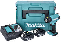 Makita DHG 180 RMJ Akku Hei&szlig;luftgebl&auml;se 18 V 550 &deg;C + 2x Akku 4,0 Ah + Ladeger&auml;t