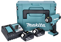 Makita - Dhg 180 Rgj Akku Hei&szlig;luftgebl&auml;se 18 V 550 &deg;c + 2x Akku 6,0 Ah +
