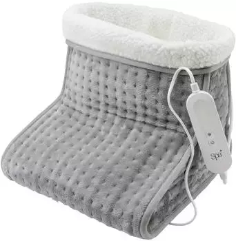 Sensiohome Sensio Spa Warm Cosy Grey Electric Heating for Cold Feet 4 Temperature Settings Soft Teddy Fleece Lining Fast Heat Up Washable Overheat Protection
