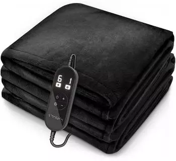 sinnlein Heizdecke aus Plüsch 160x120cm, schwarz, 9 Temperaturstufen (WHD029)