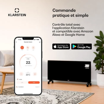 Klarstein Bornholm Smart 3000W 30m&sup2; Konvektorheizung Schwarz