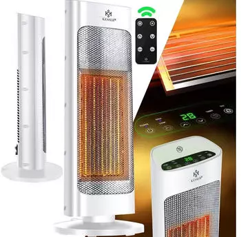 Kesser Keramik Turmheizstrahler 2000W mit Fernbedienung, 80&deg; Oszillation, 24h Timer