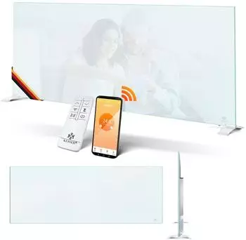 Kesser Infrarotheizung Glaskonvektor 2in1 Stand & Wandmontage, Fernbedienung & App