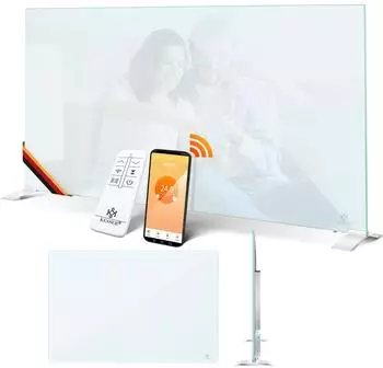 Kesser Infrarotheizung Glaskonvektor 2in1 Stand & Wandmontage mit Thermostat & App-Steuerung