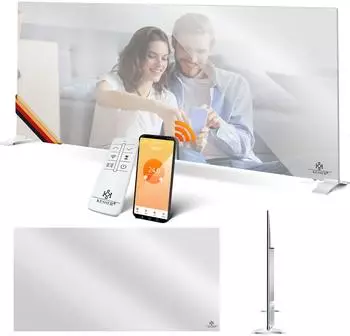 Kesser Infrarotheizung Spiegel 2in1 Stand & Wandmontage, Thermostat, App-Steuerung, 600W