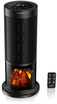 Brandson Keramik-Heizlüfter 1800W Kaminfeuer-Effekt, Thermostat (307739)