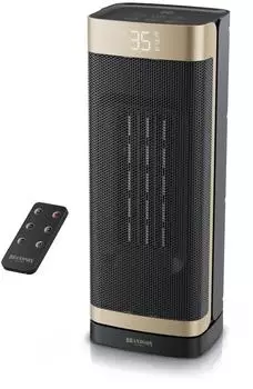 Brandson Keramik-Heizl&uuml;fter 2000W ECO-Modus, Timer, Fernbedienung, schwarz/gold (307586)