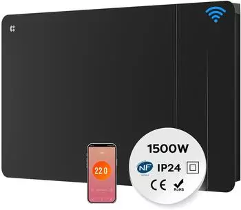 CIARRA Elektro-Heizk&ouml;rper CBHTD15A-B Keramik-Trockenheizung 1500W WLAN IP24 (CBHTD15A-B)