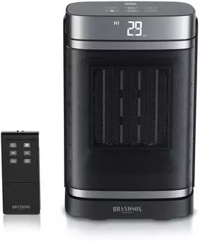 Brandson Keramik-Heizlüfter 1500W mit Oszillation, Timer & Fernbedienung, schwarz