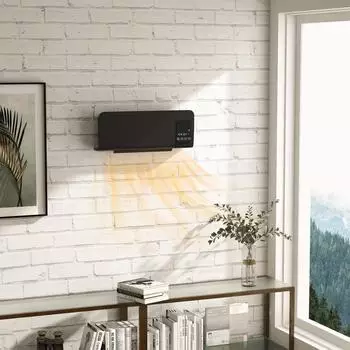 HomCom Keramik-Wandheizlüfter 2000W mit Fernbedienung, schwarz