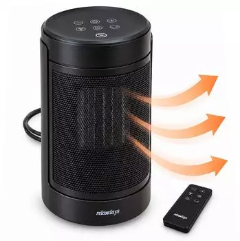 Relaxdays Keramikheizl&uuml;fter Stand 1500W, schwarz