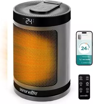 SereneLife Heizl&uuml;fter PTC Keramik 1500W WiFi-Thermostat (SLSPCHTRW3GY)